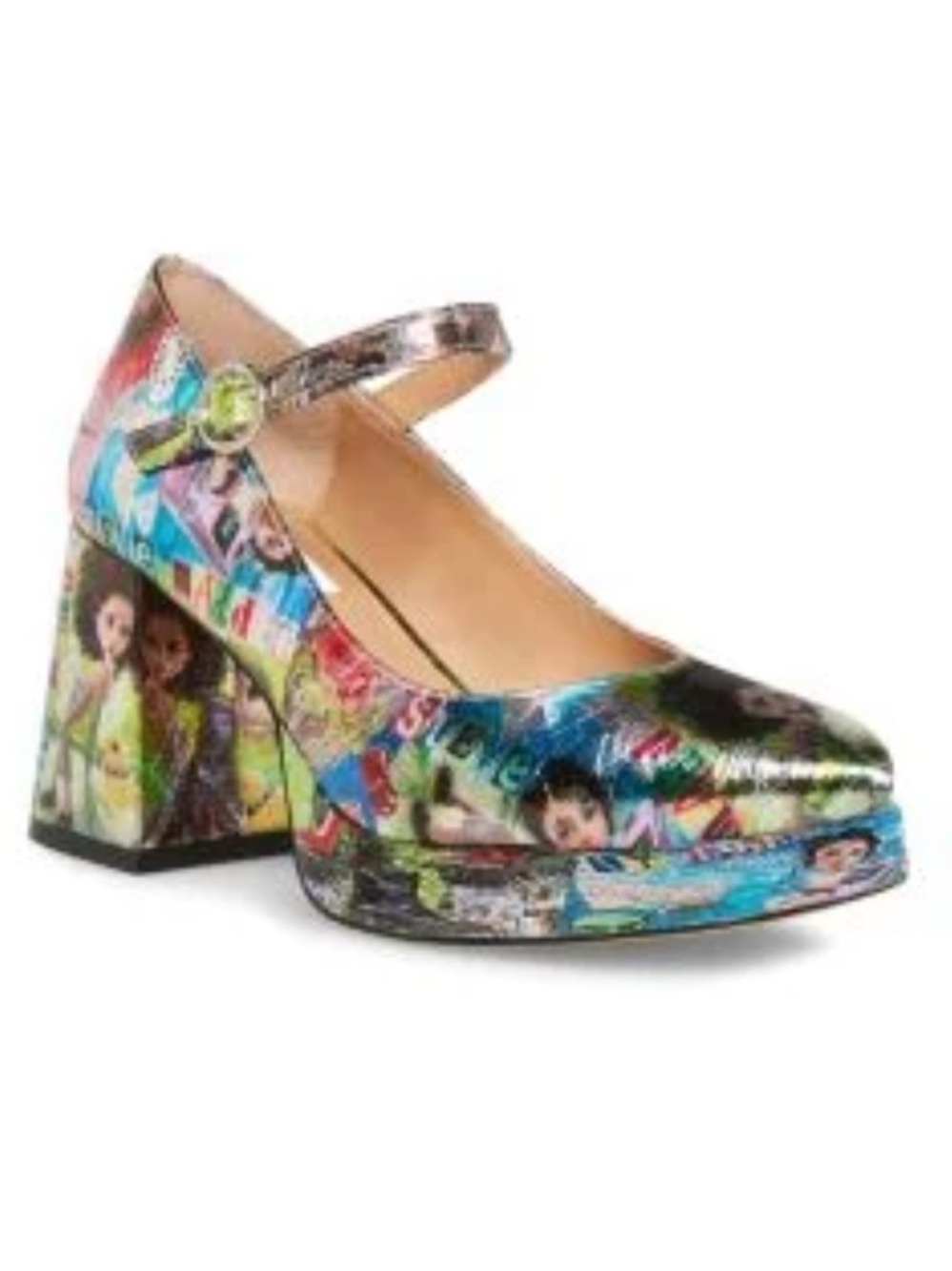 Steve Madden Size 6 Mingle Mary Jane Platform Heel Cosmic Metallic Disco